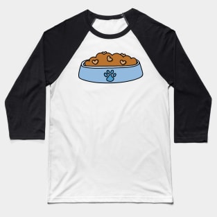 Blue Heart Pet Food Bowl Baseball T-Shirt